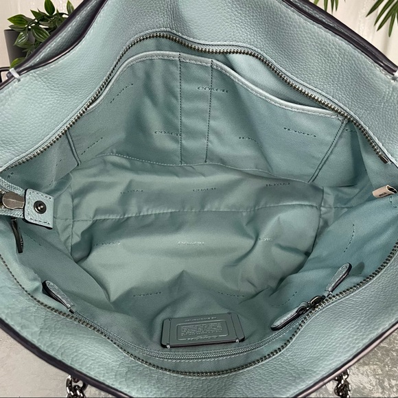 Coach Turnlock Chain Tote 27 57107 Chambray Blue - Picture 5 of 14